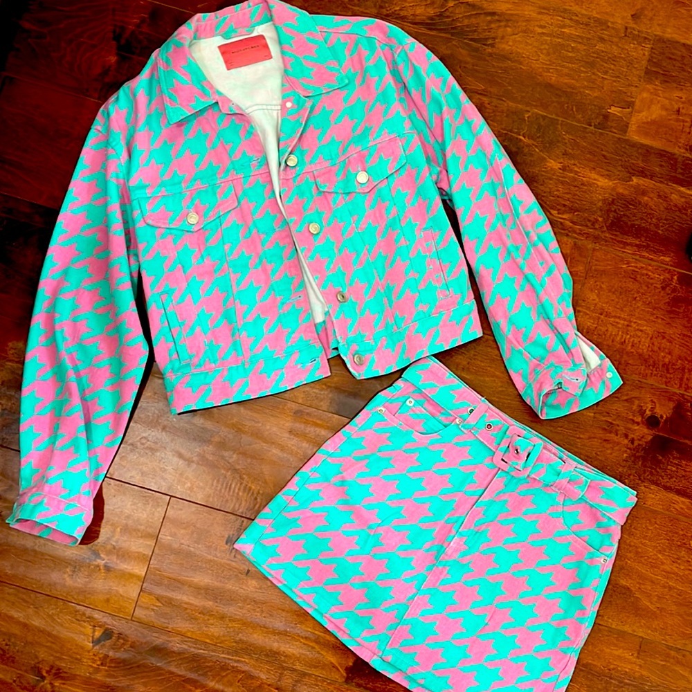 Signatures Retro Matching 2 Piece Houndstooth Set